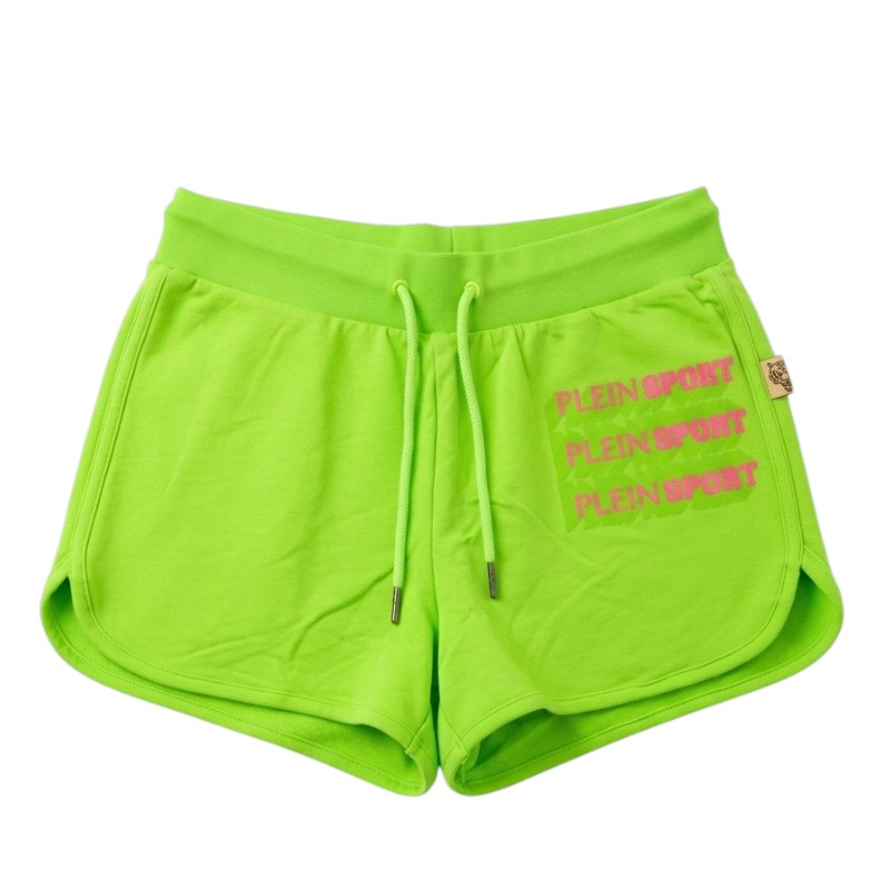 gunaikeio-athlitiko-shorts-plein-sport-women-sportswear-fit-training-dsps3501-32f-green-fluo-nexstep