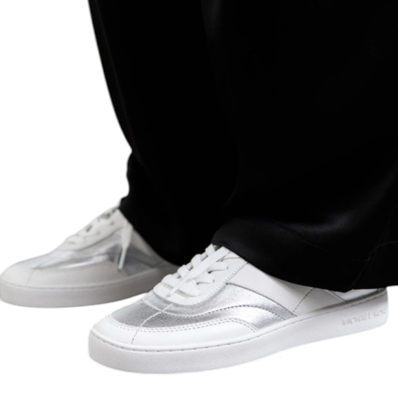 gunaikeia-dermatina-sneakers-michael-kors-kaycee-43tkhsfsal-silver-white-nexstep