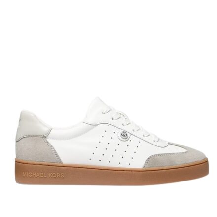 Γυναικεία Sneakers Michael Kors Scotty Lace Leather Up Aluminum Mlt 43S4SCFS3L-8702  White